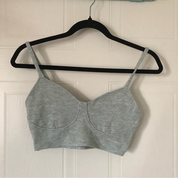 Zara Grey Knit Crop top/bra top - Picture 1 of 7